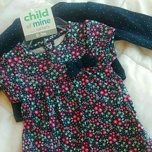 Cardigan dress outfit 2 pc. NWT navy blue floral